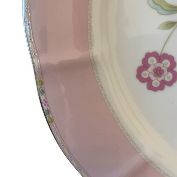 NEW Grace Teaware Pink Corn Flower 8” Salad Dessert Plates Set of 4 - Picture 10 of 16